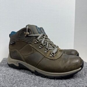 Timberland Mt Maddsen Mid Waterproof Hiking Boots Brown Leather Womens 7.5 A1NRW